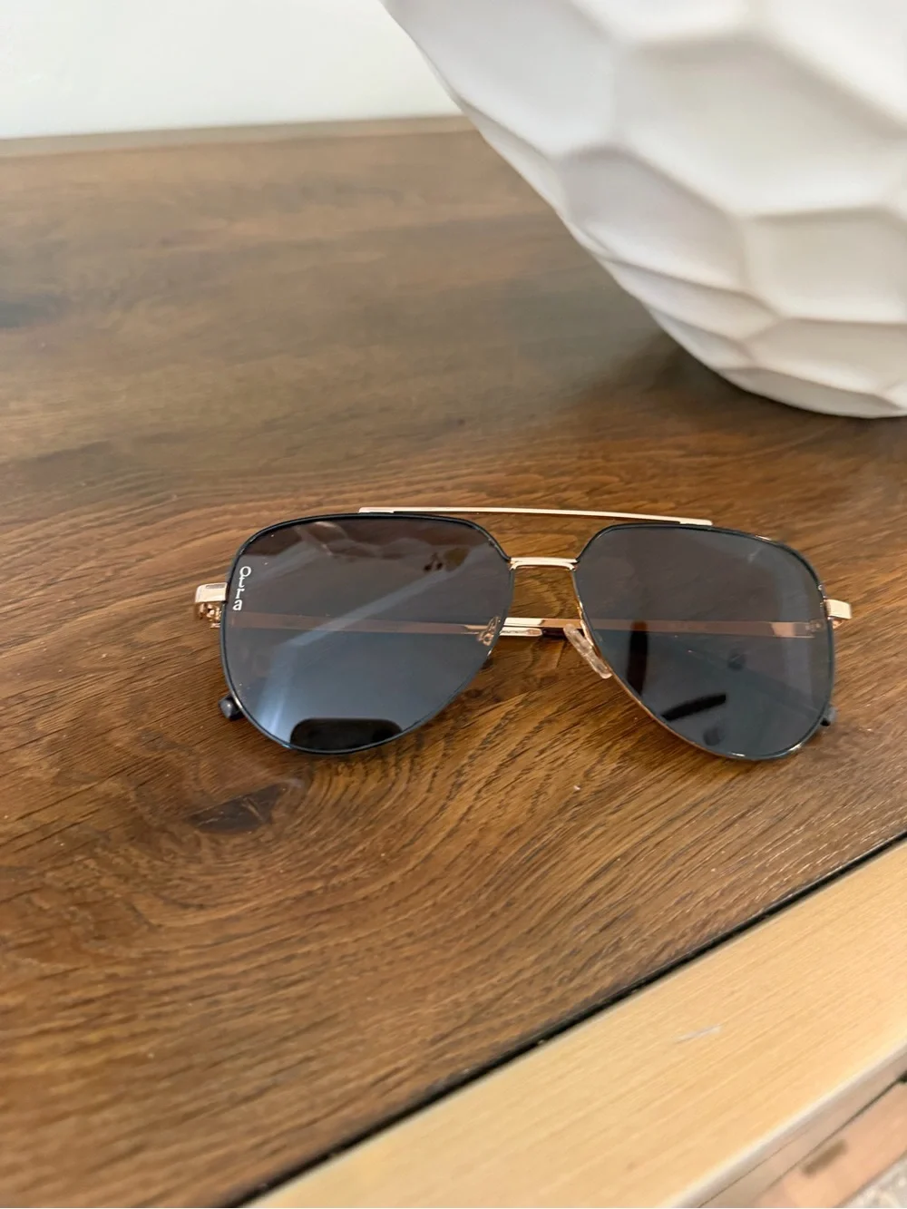 Men's Aviator Sunglasses in Brown with Rose Gold Frame